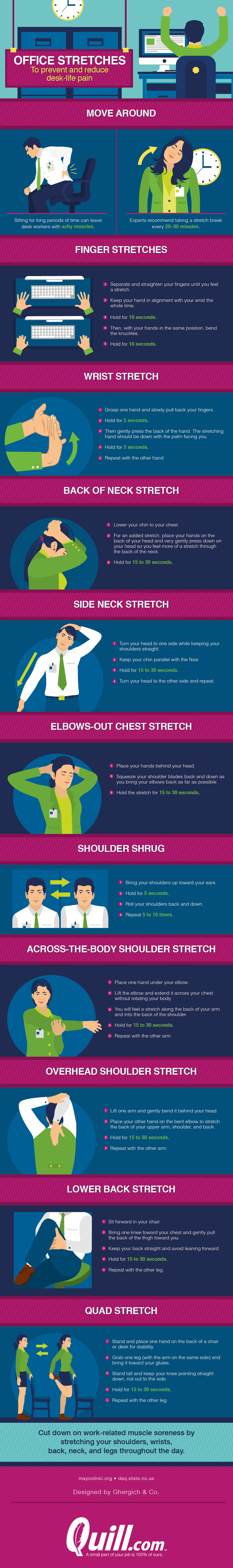 Infographic Office Stretches To Prevent And Reduce Desk Life