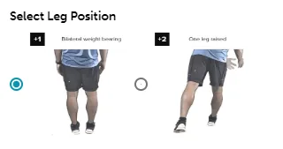 RULA step 11 leg choices: legs and feet supported (+1) or not supported (+2)